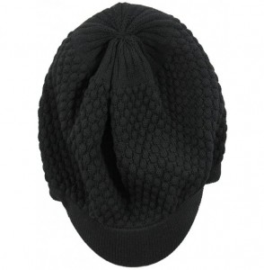 Skullies & Beanies Unisex Cotton Rasta Beanie Visor - Black - CZ12HJNJMZL