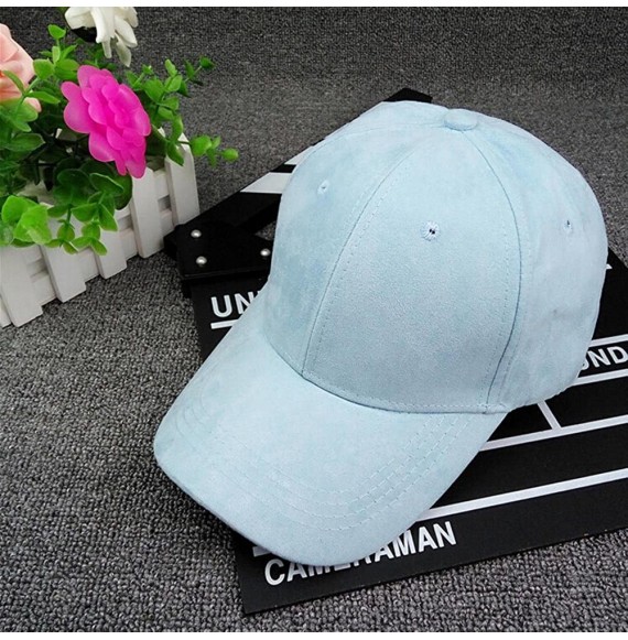 Baseball Caps Unisex Baseball Cap Plain Blank Solid Adjustable Polo Style Hat - Blue - CU186RCDOT2