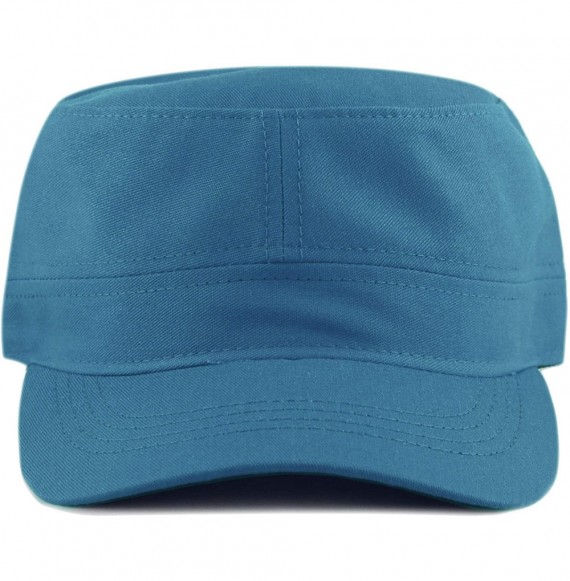 Baseball Caps Made in USA Cotton Twill Military Caps Cadet Army Caps - Teal - CV18A0N4EIH