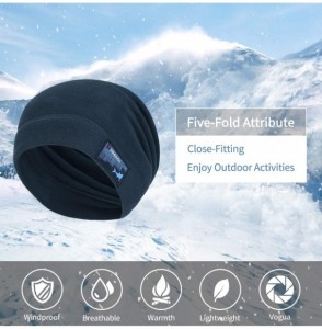 Skullies & Beanies Fleece Slouchy Beanie - Winter Beanie Hat for Men and Women - Soft Ski Skull Cap - Navy - C518XSM7IST