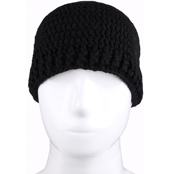 Skullies & Beanies Unisex Knit Stubble Beard Beanie - Black & Brown - CZ11OX65D47