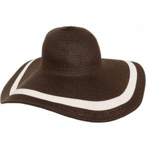 Sun Hats Solid Peak Ladies Wide Brim Toyo Sun Hat - Brown - CD125T9MGA9