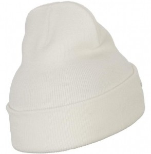 Skullies & Beanies Skeleton Mouth Embroidered Long Beanie - White - CI18K2NQ4Y7