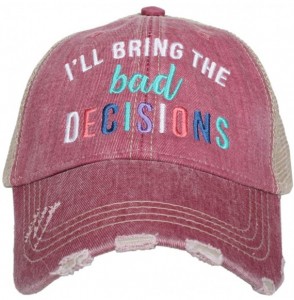 Baseball Caps I'll Bring The Bad Decisions Baseball Cap - Trucker Hat for Women - Stylish Cute Ball Cap - Mauve - CU195NNI3KQ