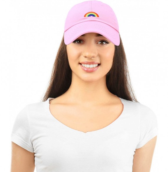 Baseball Caps Rainbow Baseball Cap Womens Hats Cute Hat Soft Cotton Caps - Light Pink - C4180YI0C4O