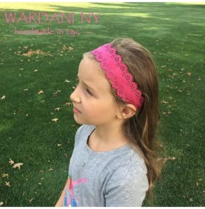 Headbands Wardani- Ultra Suede Laser Cut Headband with Adjustable Elastic - Blue - CD12E4AI243