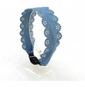 Headbands Wardani- Ultra Suede Laser Cut Headband with Adjustable Elastic - Blue - CD12E4AI243