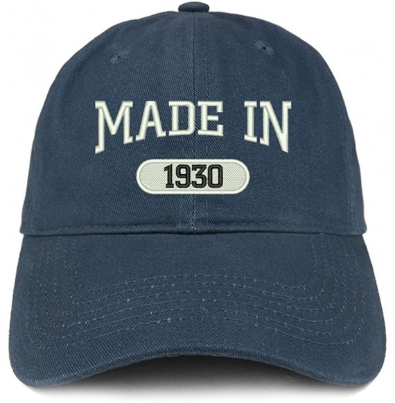 Baseball Caps Made in 1930 Embroidered 90th Birthday Brushed Cotton Cap - Navy - CB18C98TDZ2