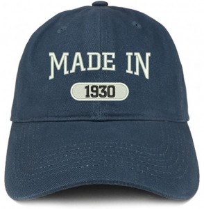 Baseball Caps Made in 1930 Embroidered 90th Birthday Brushed Cotton Cap - Navy - CB18C98TDZ2