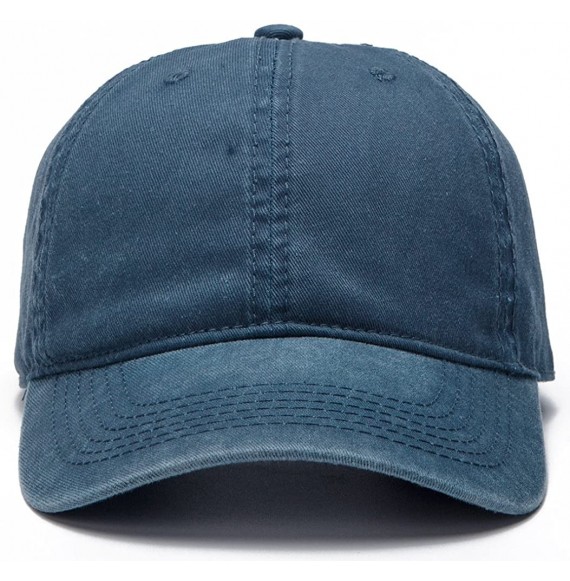 Baseball Caps Men Women Plain Cotton Adjustable Washed Twill Low Profile Baseball Cap Hat(A1008) - Navy - C7194EM6TDX