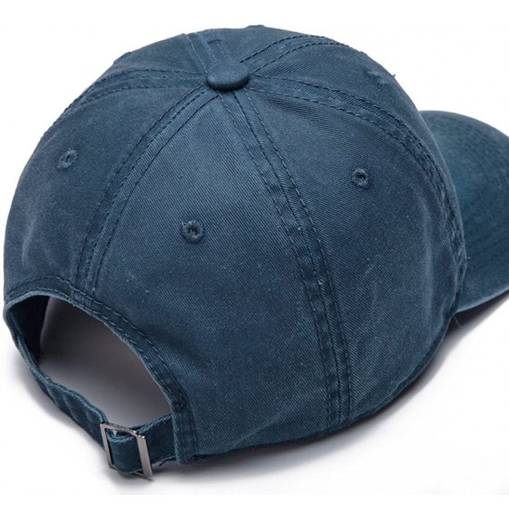 Baseball Caps Men Women Plain Cotton Adjustable Washed Twill Low Profile Baseball Cap Hat(A1008) - Navy - C7194EM6TDX