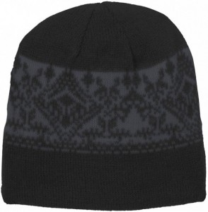 Skullies & Beanies Classic Nordic Patterned Beanies in - Black/ Graphite - C511Q5DUQBL