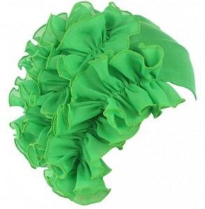 Headbands Womens Wrap Cap Flower Chemo Hat Beanie Scarf Turban Headband - Green - C718IO3KKW3