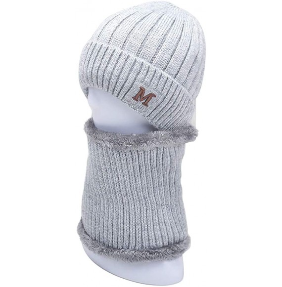 Skullies & Beanies Sleeve Cap Plush Thickened Windproof Knitted Wool Hat Neck Warmer Beanies for Men and Women in Winter - Bl...