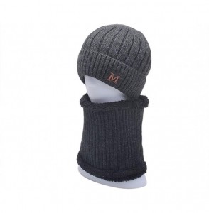 Skullies & Beanies Sleeve Cap Plush Thickened Windproof Knitted Wool Hat Neck Warmer Beanies for Men and Women in Winter - Bl...