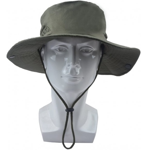 Sun Hats Packable Perfect Fishing Gardening - Olive Green -Polyester - C118GHE894N