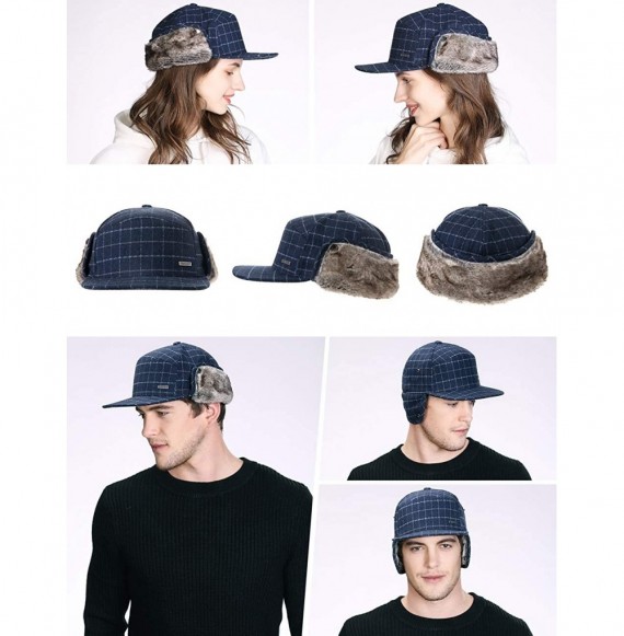 Baseball Caps Wool/Cotton/Washed Baseball Cap Earflap Elmer Fudd Hat All Season Fashion Unisex 56-61CM - 00776_navy Blue - CS...