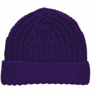 Skullies & Beanies Knitted Cuffed Beanie - Purple - CP11SOHAYVR