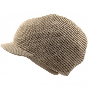 Skullies & Beanies Rasta 100% Cotton Knitted Slouchy Beanie XL - Khaki/Brim - CJ18I6TMO2O