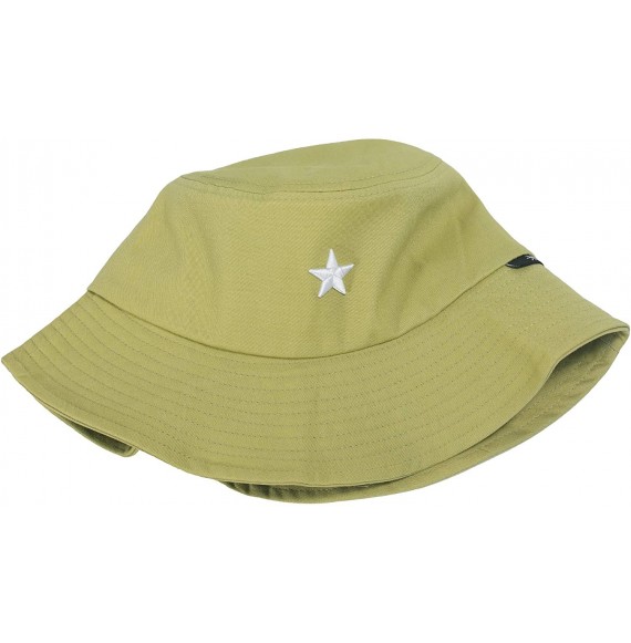 Bucket Hats Unisex Fashion Unique Word Embroidered Bucket Hat Summer Fisherman Cap for Men Women Teens - Star Green - C919085...