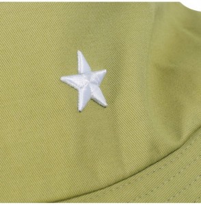 Bucket Hats Unisex Fashion Unique Word Embroidered Bucket Hat Summer Fisherman Cap for Men Women Teens - Star Green - C919085...