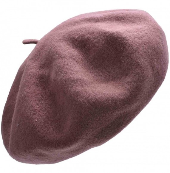 Berets Womens French Artist 100% Wool Beret Flat Cap Winter Warm Painter Hat Y63 - Light Purple - C0186ZSMGKN