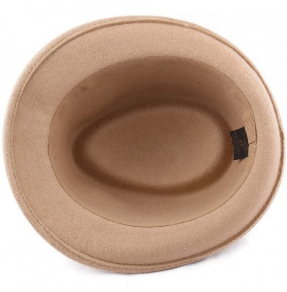 Fedoras Trilby Wool Felt Trilby Hat - Camel - CJ1884XU7QX