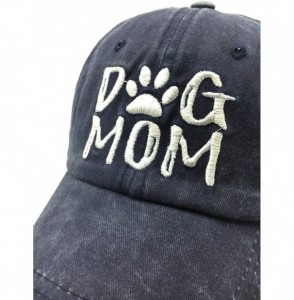 Baseball Caps Women's Dog Mom Baseball Caps Embroideried Washed Adjustable Dad Hat - Dog Mom Navy - CK18QYK3Y95