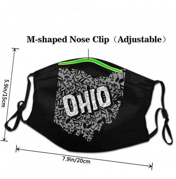 Balaclavas Unisex Ohio Represent (2) Half Face Mouth-Muffle for Mens Womens Thick Washable Face Covers - 12 Black - CB199GQ4DEI