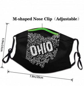 Balaclavas Unisex Ohio Represent (2) Half Face Mouth-Muffle for Mens Womens Thick Washable Face Covers - 12 Black - CB199GQ4DEI