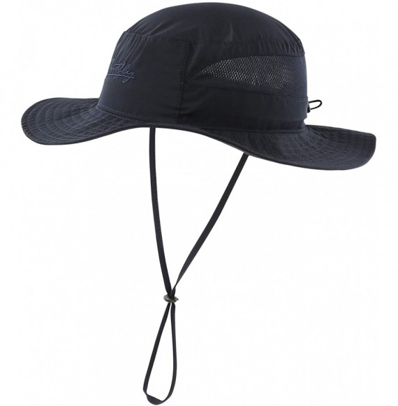 Women's Mesh Boonie Sun Hat Wide Brim UV Protection Beach Fishing Hat ...