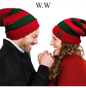 Skullies & Beanies Slouchy Beanie Winter Hats for Men and Women- Warm Fleece Lined Knit Skully - Christmas Cheer - CG187KL8C9N