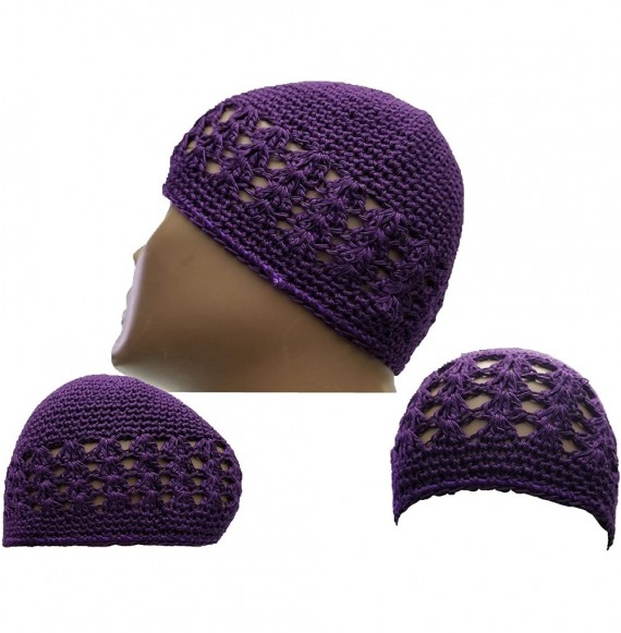 Skullies & Beanies Kufi Kofi Hat Skull Cap Islamic Muslim Prayer Al-Ameen Taqiyah Takke Purple - CS180WXKTTO