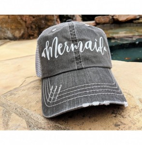 Baseball Caps Women's Mermaid Bling Baseball Cap - Grey/Whiteglitter - CL18D9AWDWZ