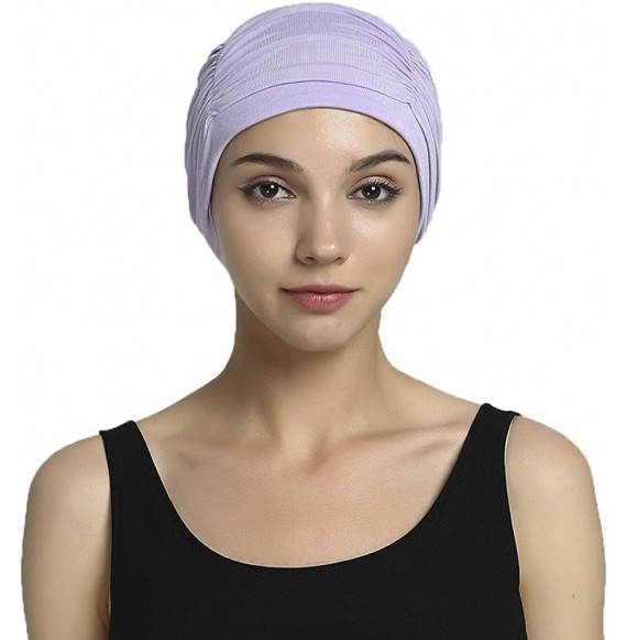 Skullies & Beanies Bamboo Fashion Chemo Cancer Beanie Hats for Woman Ladies Daily Use - Light Purple - CE187NMY42C