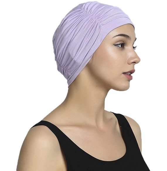 Skullies & Beanies Bamboo Fashion Chemo Cancer Beanie Hats for Woman Ladies Daily Use - Light Purple - CE187NMY42C