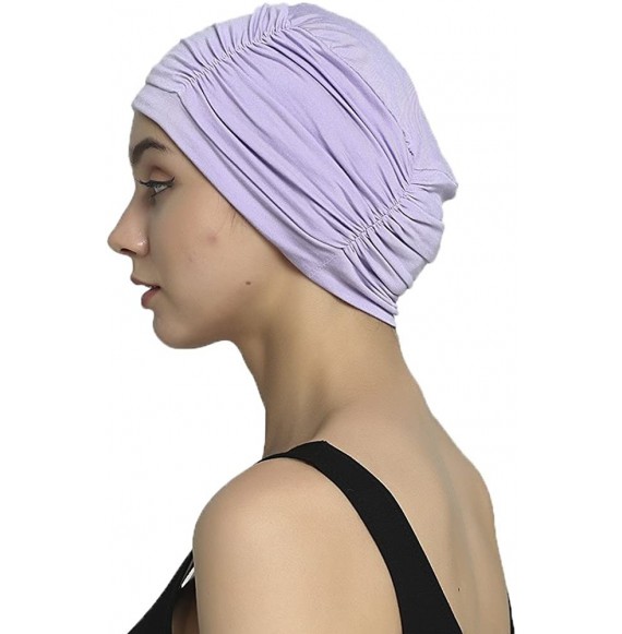 Skullies & Beanies Bamboo Fashion Chemo Cancer Beanie Hats for Woman Ladies Daily Use - Light Purple - CE187NMY42C