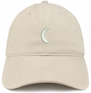 Baseball Caps Crescent Moon Embroidered Soft Low Profile Adjustable Cotton Cap - Stone - CK12NTMU5QP