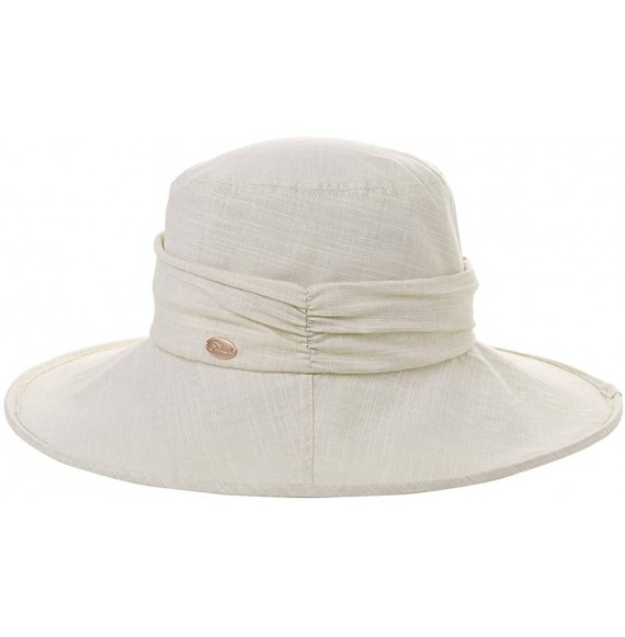 Sun Hats Womens UPF50+ Summer Sunhat Bucket Packable Wide Brim Hats w/Chin Cord - 00063_beige Khaki - CD17YQDLZI7