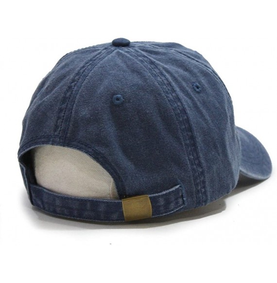 Baseball Caps Vintage Washed Dyed Cotton Twill Low Profile Adjustable Baseball Cap - Navy 73b - CY12NEMRCQ5