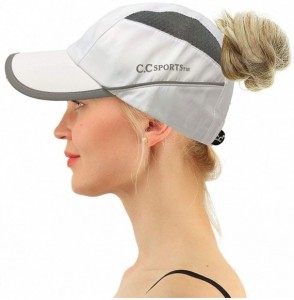 Baseball Caps Sports Active Ponytail Messy Buns Ponycaps Baseball Visor Cap Dad Hat - White/Gray - CT1959YD7ZE