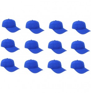 Baseball Caps Wholesale 12-Pack Baseball Cap Adjustable Size Plain Blank All Cotton Solid Color dad Hat - Royal - CS195S0X0HM