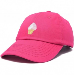 Baseball Caps Soft Serve Ice Cream Hat Cotton Baseball Cap - Hot Pink - CX18LL236MD