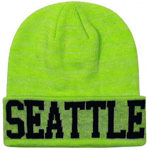 Skullies & Beanies Classic Cuff Beanie Hat Ultra Soft Blending Football Winter Skully Hat Knit Toque Cap - Sf200 Seattle - CG...