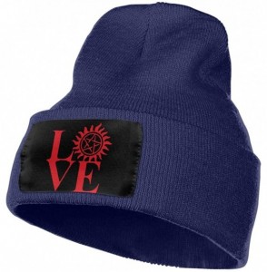 Skullies & Beanies Fashion Knit Cap for Unisex- 100% Acrylic Acid Love Supernatural Watch Cap - Navy - CK18L75T6AK