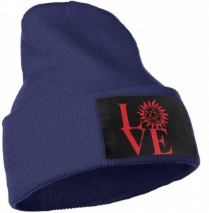 Skullies & Beanies Fashion Knit Cap for Unisex- 100% Acrylic Acid Love Supernatural Watch Cap - Navy - CK18L75T6AK