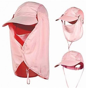 Sun Hats Outdoor UPF 50+ UV Sun Protection Waterproof Breathable Face Neck Flap Cover Folding Sun Hat for Men/Women - Pink - ...