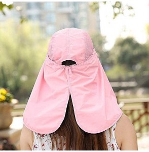 Sun Hats Outdoor UPF 50+ UV Sun Protection Waterproof Breathable Face Neck Flap Cover Folding Sun Hat for Men/Women - Pink - ...