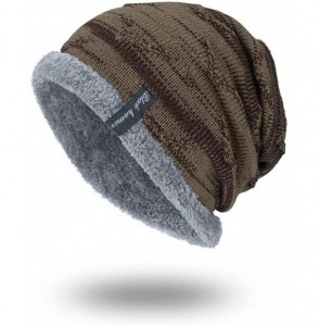 Baseball Caps Unisex Winter Warm Thick Knit Beanie Cap Casual Hedging Head Hat - Khaki - CU188HQKX6R