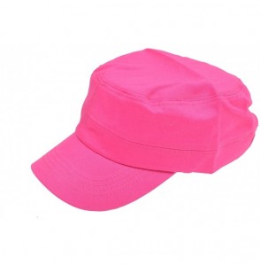 Baseball Caps Vintage Army Military Cadet Hat Unisex - Hot Pink - CI184S225NG